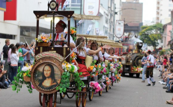 Oktoberfest parade in Blumenau