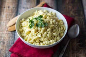 Homemade German Spaetzle - an easy 15-minute pasta that goes with everything!