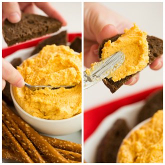 Oktoberfest German Beer Cheese Spread | browneyedbaker.com #recipe